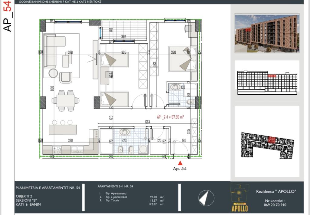 Shitet apartament 2+1+2 ne Paskuqan