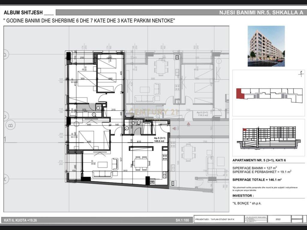 Apartament 3+1 per shitje , Bulevardi i Ri
