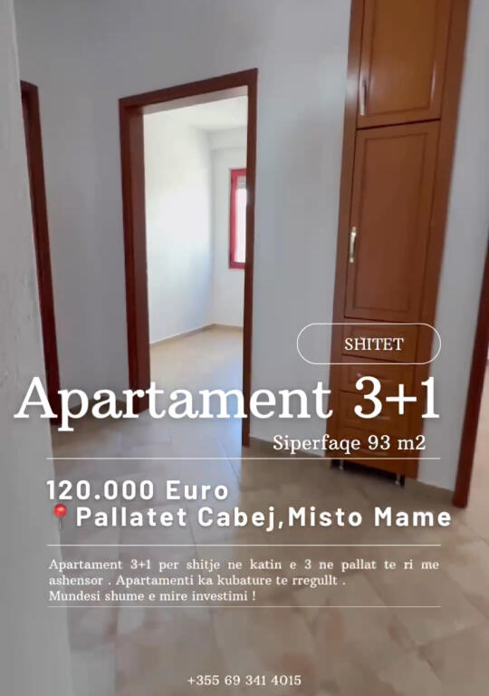 Appartamento 3+1 in vendita presso i Palazzi Cabej, Misto Mame