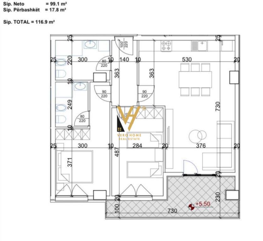 FOR SALE 2+1 APARTMENT IN LAPRAKE, KOM AURA 186,700 EURO