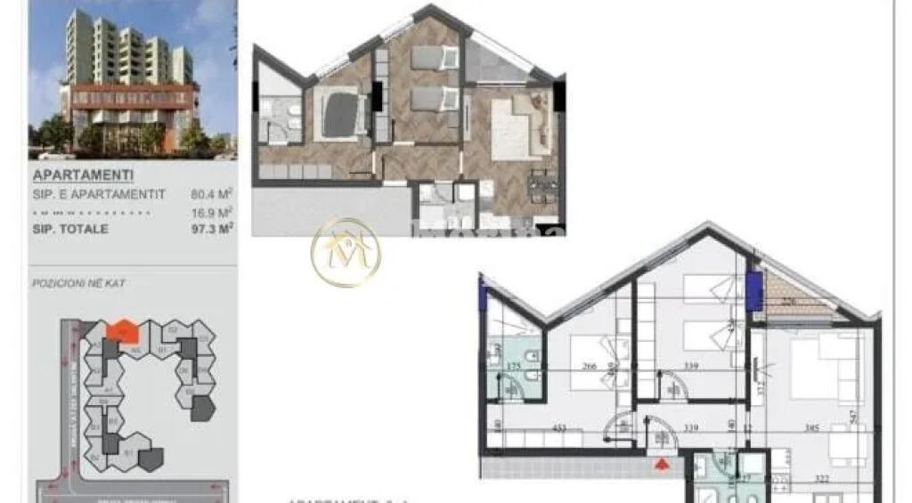 Shitje, Apartament 2+1+2 + Ballkon , Zogu i zi , 165.000 Euro