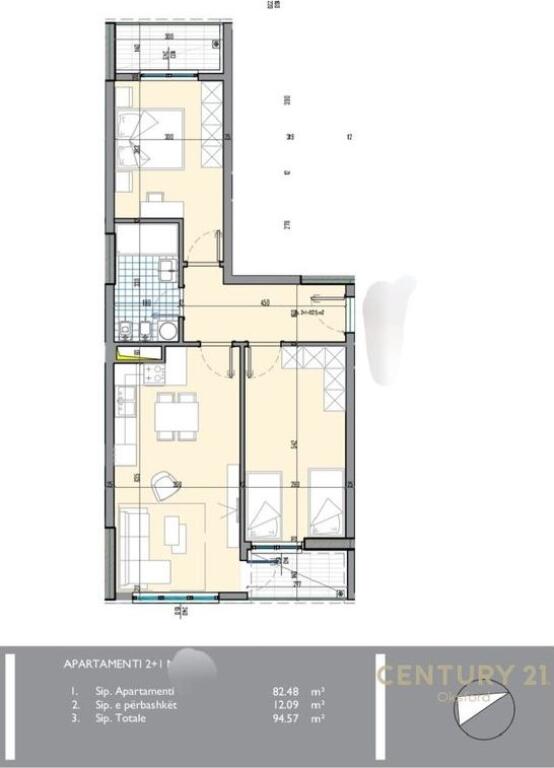 SHITET APARTAMENT 2+1 TE UNIVERS CITY