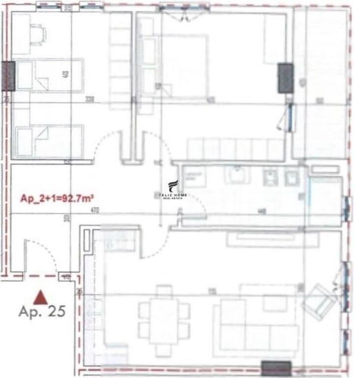 APPARTAMENTO 2+1 IN VENDITA PASKUQAN 113.000 EURO