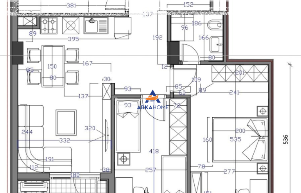 IN VENDITA APPARTAMENTO 2+1+BALCONE "NUOVO BOULEVARD, VIA SIRI KODRA" 237.500 EURO
