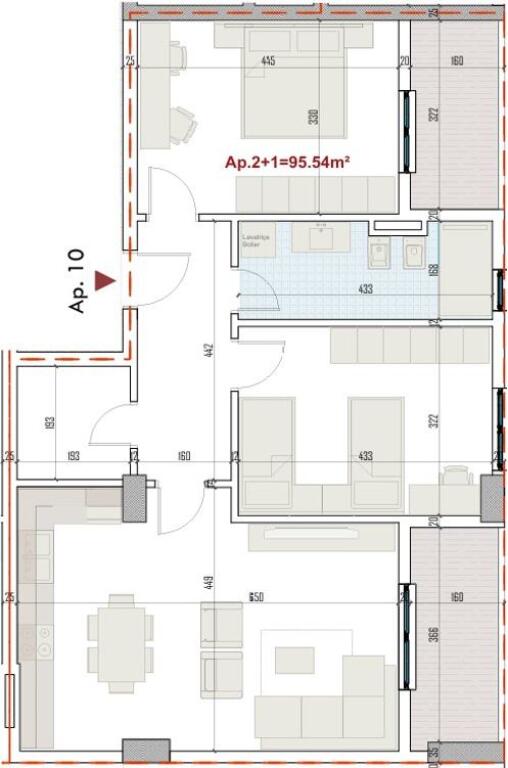 Appartamento 2+1 in vendita a Paskuqan, nella Residenza Ringside, Tirana