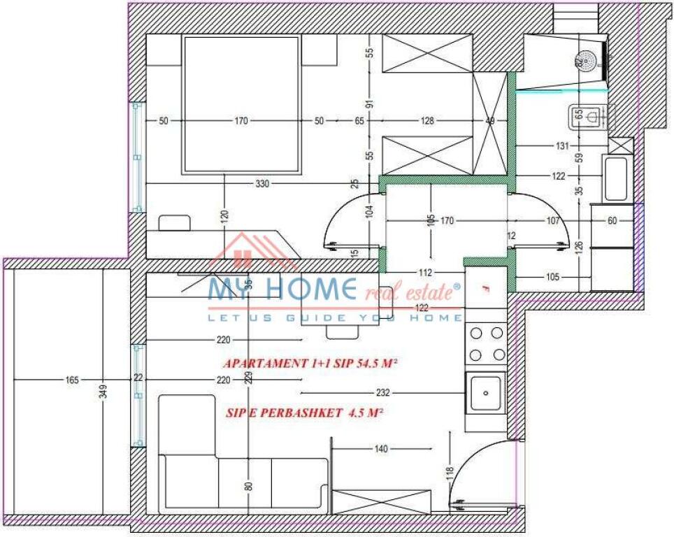 Apartament 1+1 ne shitje tek Komuna e Parisit