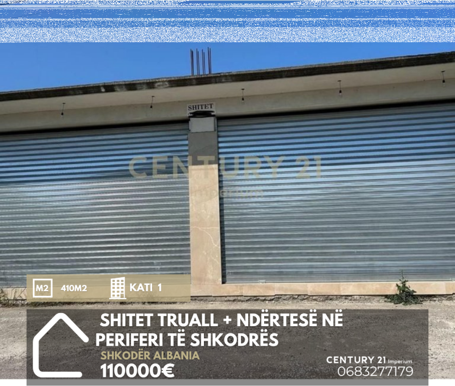 Shitet truall + ndërtesë në periferi të Shkodrës – mundësi ideale investimi 110,000 €