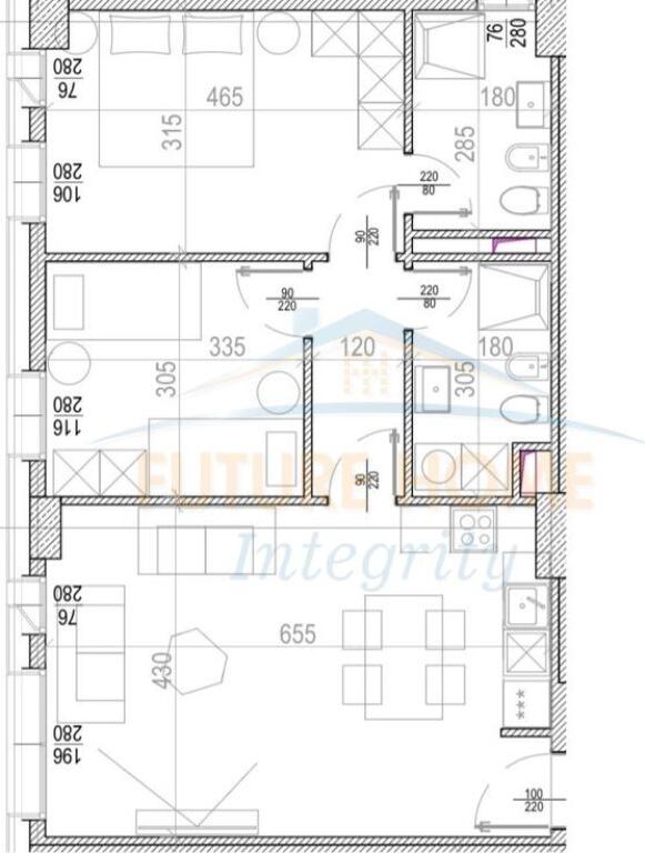 Apartment 2+1+2 for sale, Riverside Residence, Tirana.