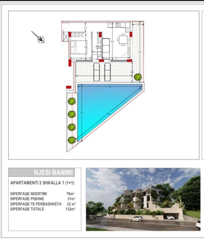 Apartament ne shitje 1+1/Radhime