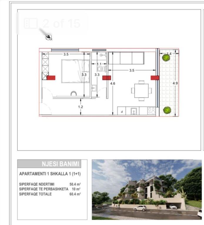 Apartament ne shitje 1+1/Radhime