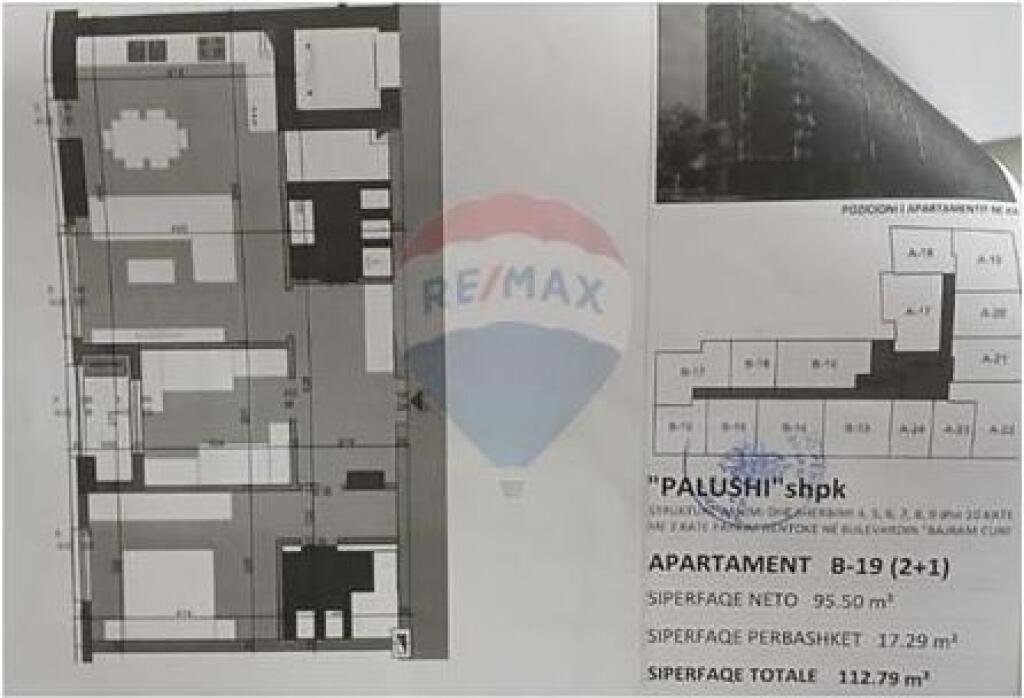 Shitet Apartament 2+1 bulevardi Zhan Dark