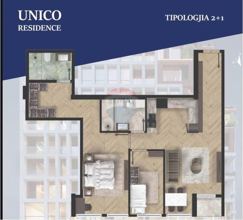 Apartment 2+1 for sale in Bllok