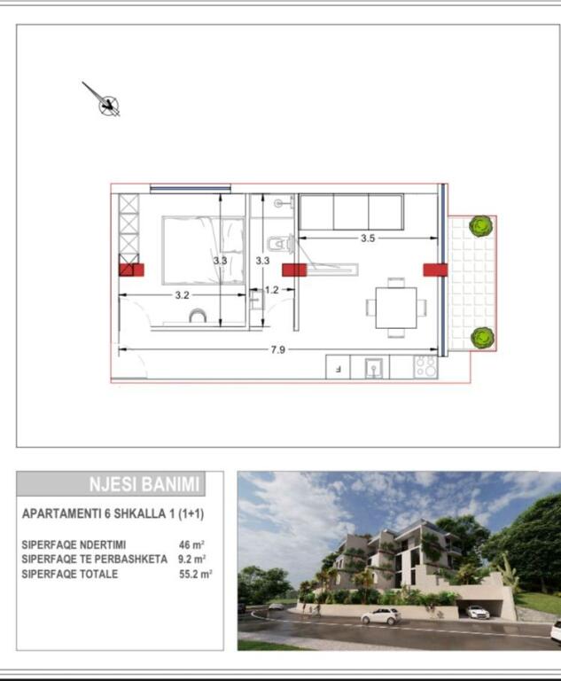 Apartament ne shitje 1+1/Radhime