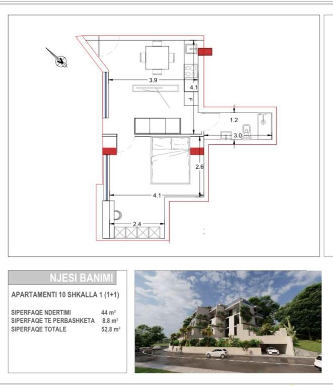 Apartament ne shitje 1+1/Radhime