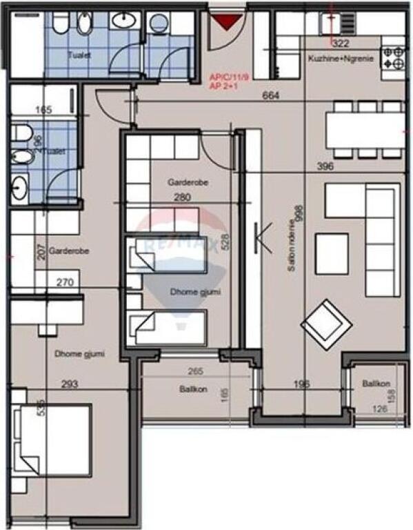 Apartament 2+1 per shitje HORA VERTIKALE