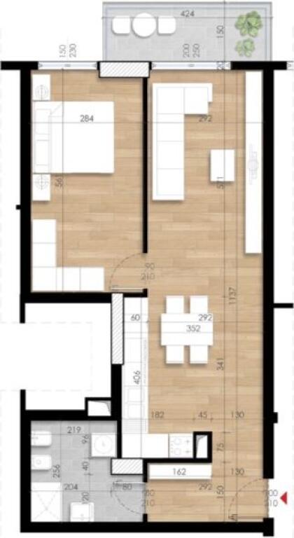 Appartamento 1+1 in vendita presso il Complesso Turdiu