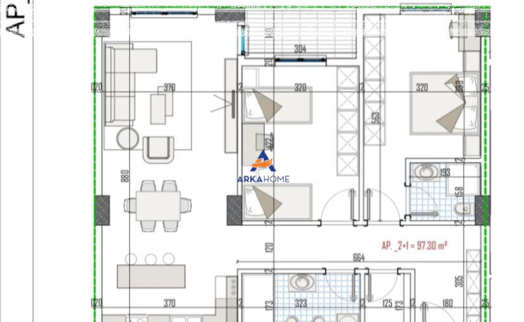 SHITET APARTAMENT 2+1+BALLKON "APOLLO RESIDENCE,PASKUQAN" 113000 EURO