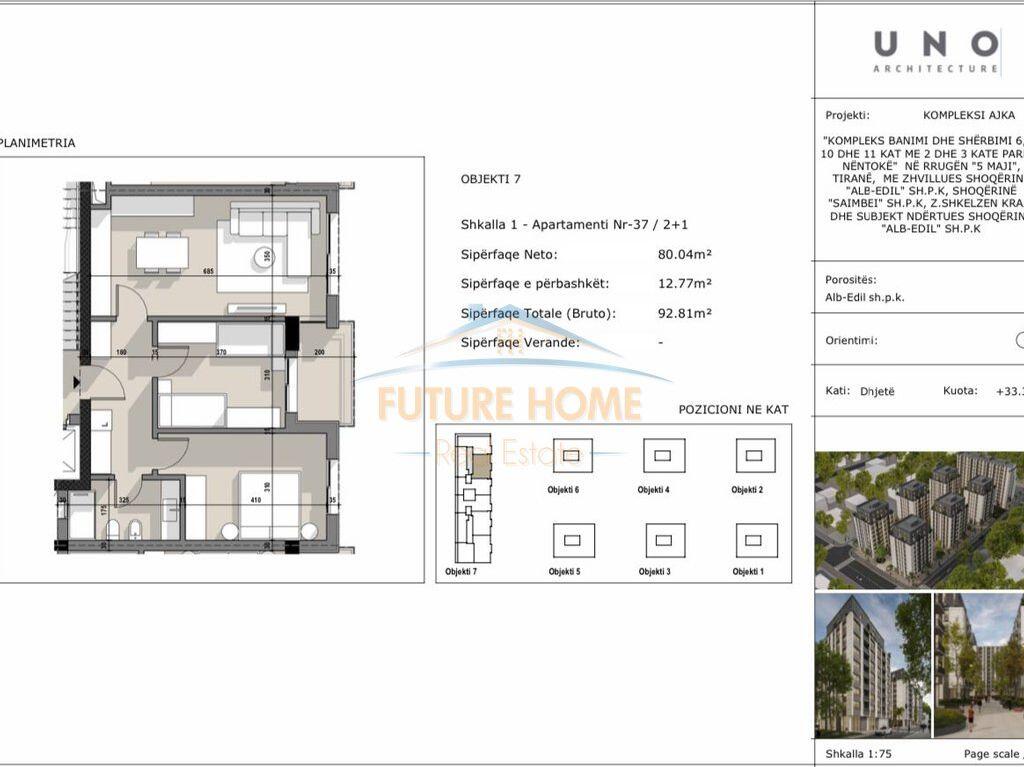 Shitet Apartament 2+1, Ajka Residence, 5 Maji