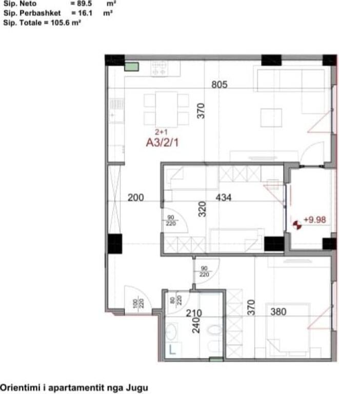 Shitet Apartament 2+1 Rruga Dritan Hoxha, Kompleksi Aura (ID 41212109)