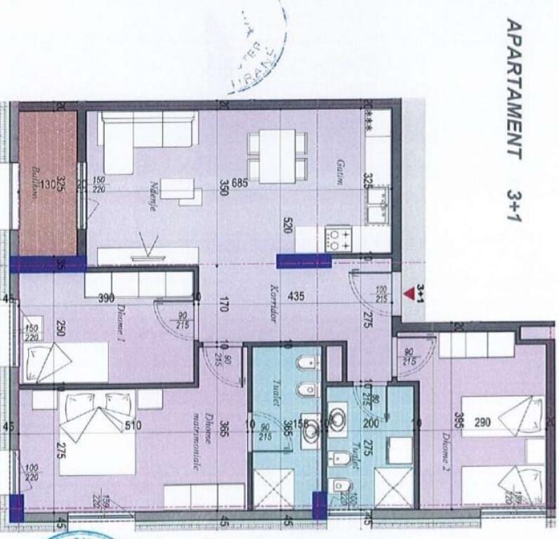 Apartament 3+1+2WC ne Shitje Ish Dogana, Tek Tirana Entry (ID 4131478)