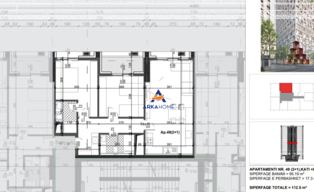 VENDESI APPARTAMENTO 2+1+BALCONI "FILIGREE TOWER, VIA XHANFIZE KEKO" 247.500 EURO