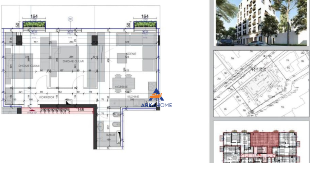 VENDESI APPARTAMENTO 2+1+2BALCONI " VICINO ALLA STRADA DHIMITER KAMARDA, ALI DEM" 168.000 EURO