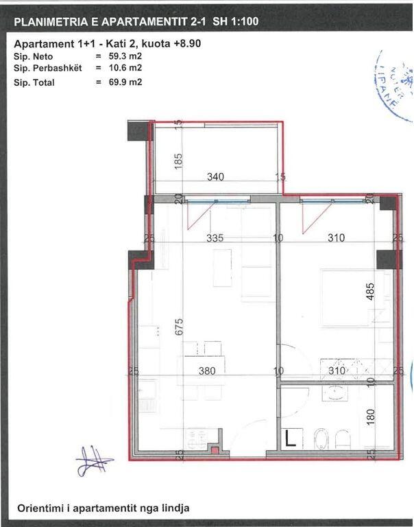 Apartment 1+1 for Sale Kavajes St.