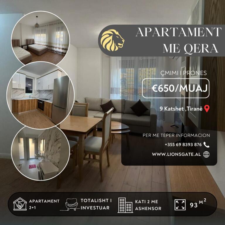 🏡 APARTAMENT ME QERA – DIELL, KOMODITET DHE SIGURI NË ZEMËR TË TIRANËS!