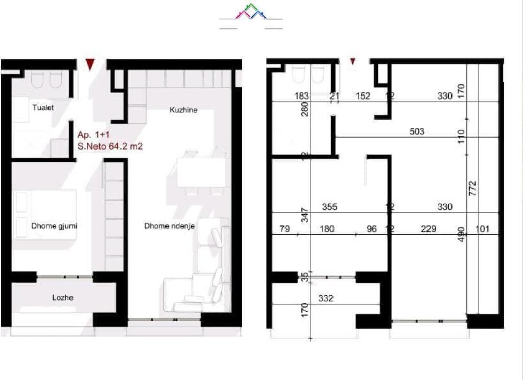 Appartamento 1+1 in Vendita a Paskuan (ID B110496) Tirana