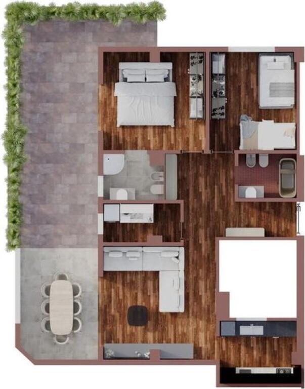 FOR RENT MODERN APARTMENT 2+1+2 WITH PARKING SPACE in Center