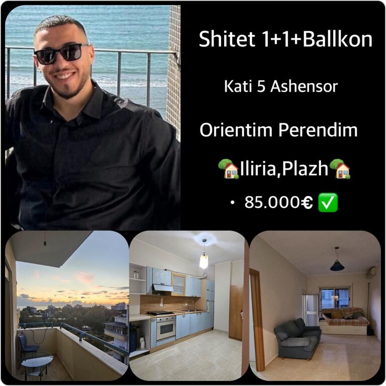 📍 Apartment 1+1 for Sale – Iliria, Beach, Durrës 💰 Price: 85,000 € 📐 Total Area: 60 m² gross 🏢 Floor: 5 with elevator 📍 Area: Iliria – Beach