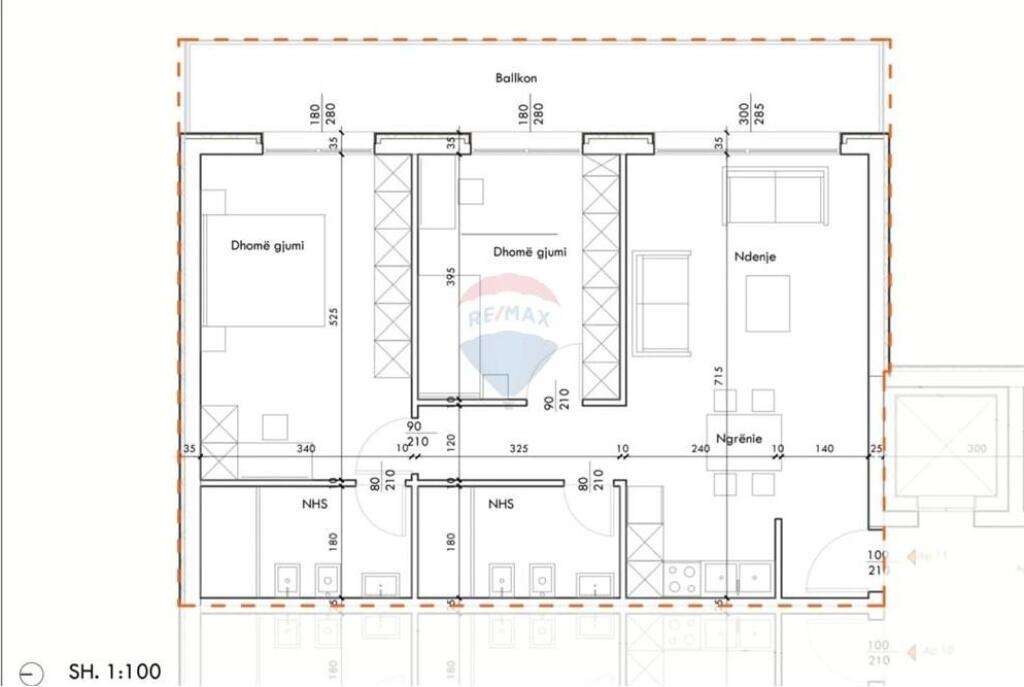 Apartament 2+1+2 me oborr / Liqeni i Farkes
