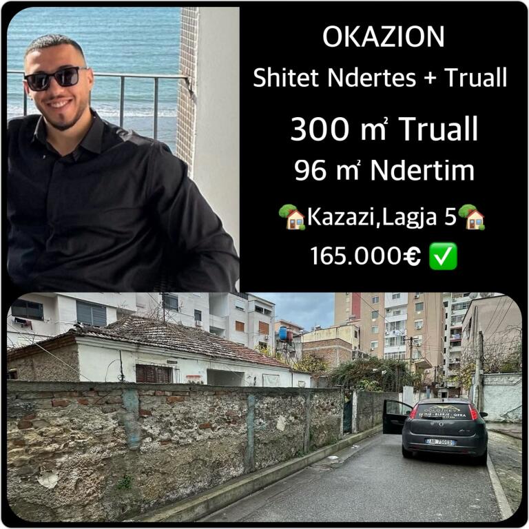 OKAZION🔥 Shitet Truall + Njoll Ndertimi  📍KAZAZI LAGJA 5  • 165.000€ ✅  📲