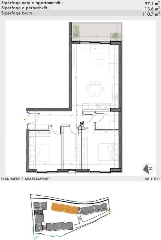 SHITET APARTAMENT 2+1+2 TEG 221.400 EURO