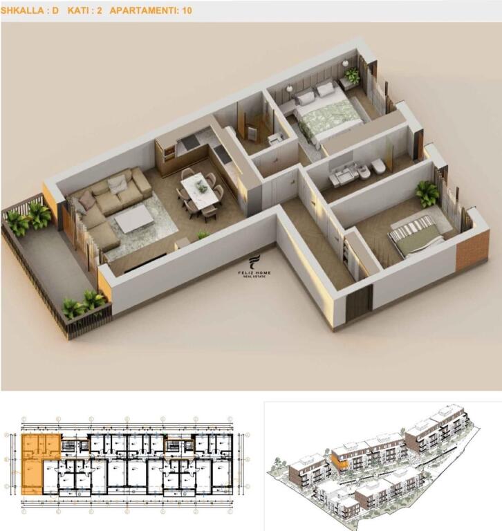 SHITET APARTAMENT 2+1+2 TEG 221.400 EURO