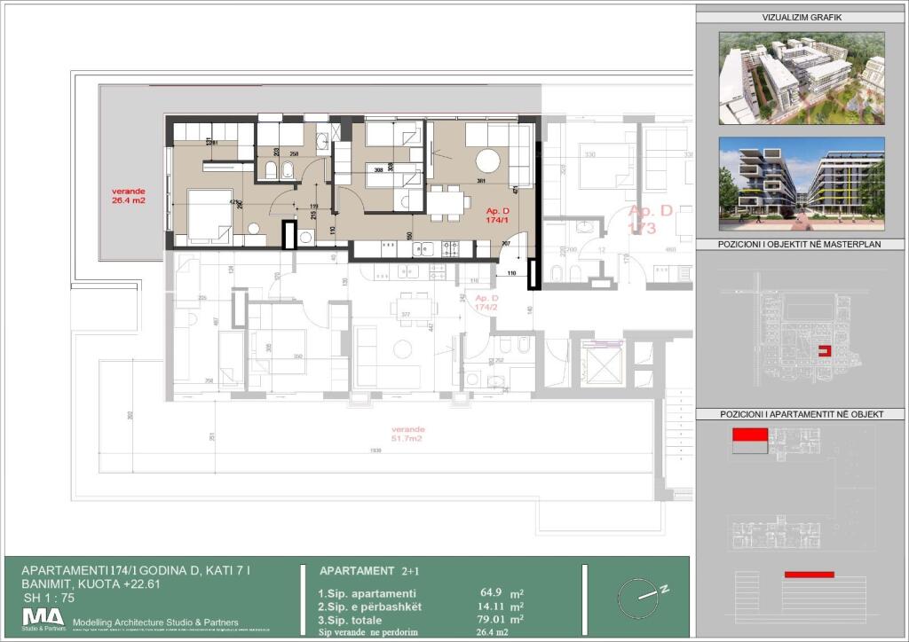For sale 2+1+ parking space, Univers City