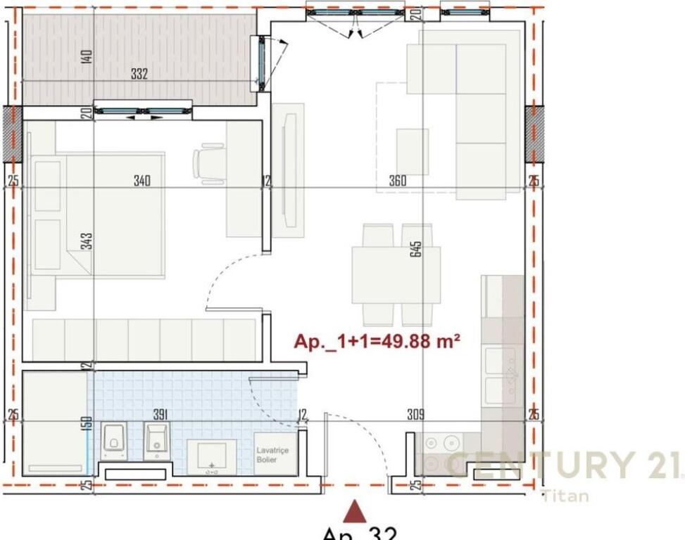Apartment 1+1 for sale, in the Ringside complex, Paskuqan!