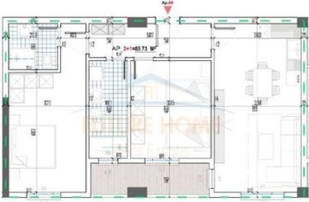 Shitet, Apartament 2+1+2+ Post Parkim, Babrru "Bridge Side Residence", Tiranë