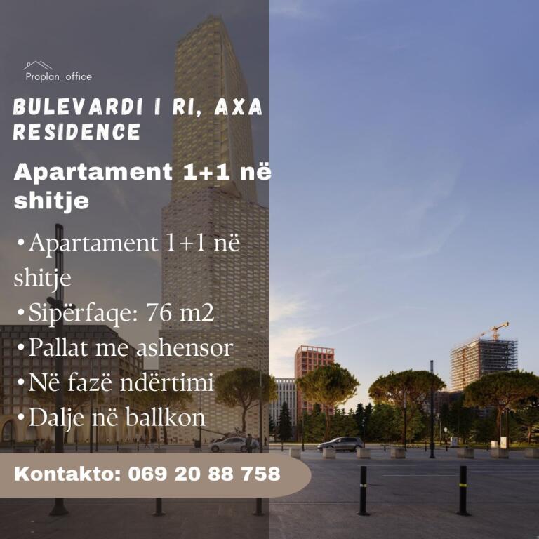 APARTAMENT 1+1 NE SHITJE - BULEVARDI I RI