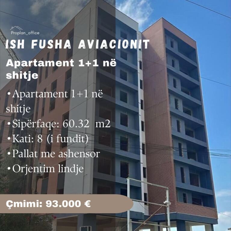 ✨APARTAMENT 1+1 NË SHITJE - ISH FUSHA E AVIACIONIT  ✨
