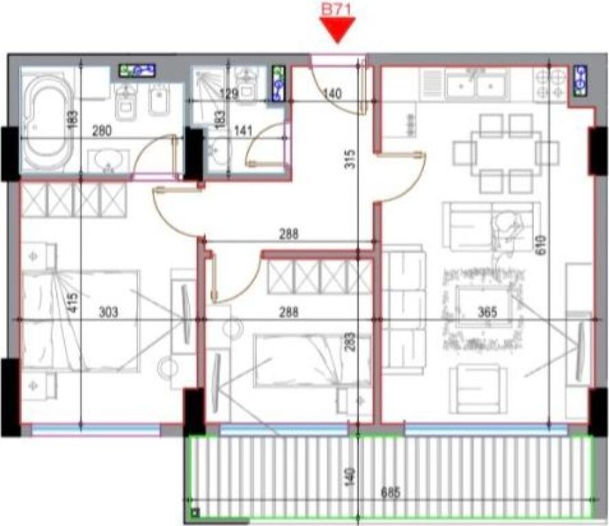 Apartment 2+1+2 for sale at Casa Italia