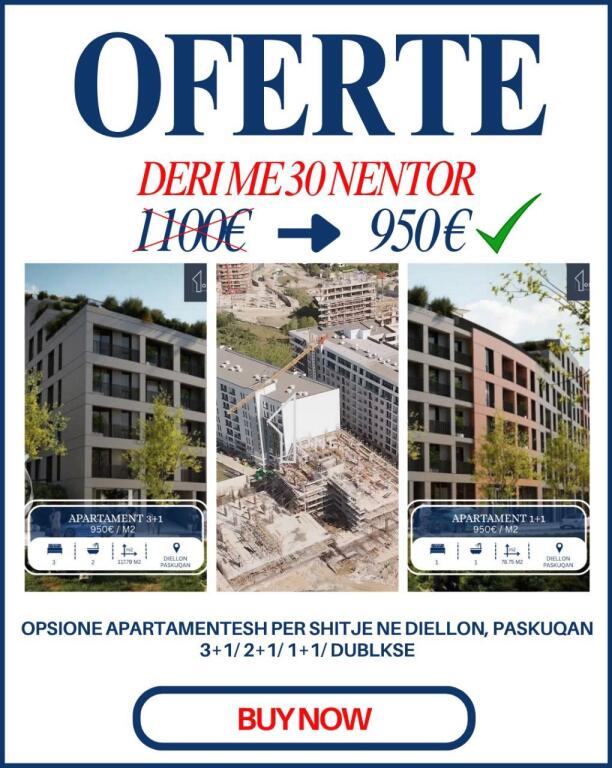 Siten 1+1 dhe 2+1 Paskuqan okazion deri ne 30 nentor