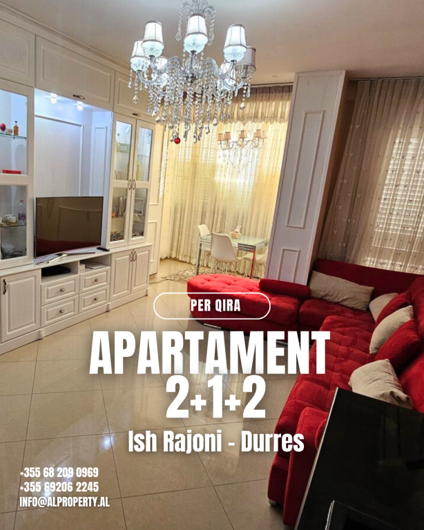 Apartment 2+1+2 for Rent in Neighborhood 6, Former Police District, Durres.