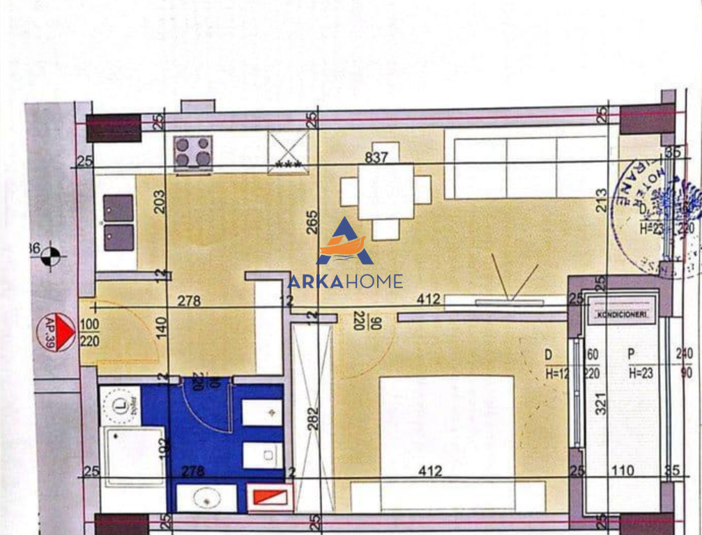 VENDESI APPARTAMENTO 1+1+BALCONE "VICINO KOCO GLIOZHENI BRRYL" 105,000 EURO