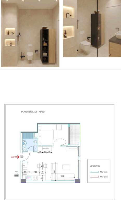 Appartamento 1+1 in vendita  Costruzione 2025  Dietro il Municipio  di Tirana
