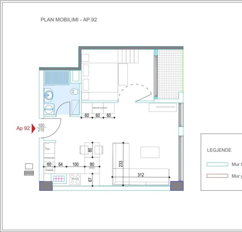 Appartamento 1+1 in vendita  Costruzione 2025  Dietro il Municipio  di Tirana