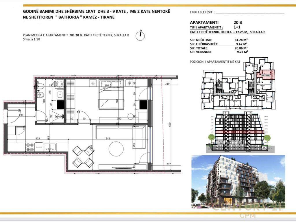 Shesim Apartament 1+1 Ne Kamez! 60,000 €
