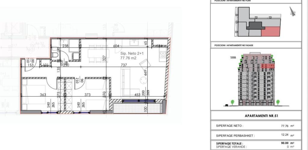 Shitet Apartament 2+1 tek Fusha e Aviacionit