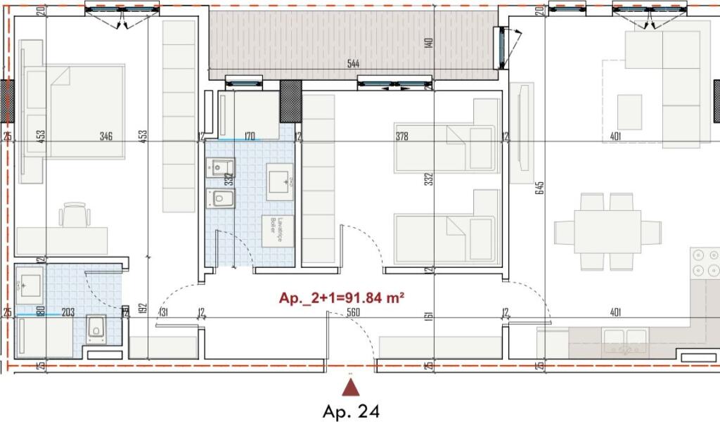 Super 2+1 apartment for sale in Paskuqan