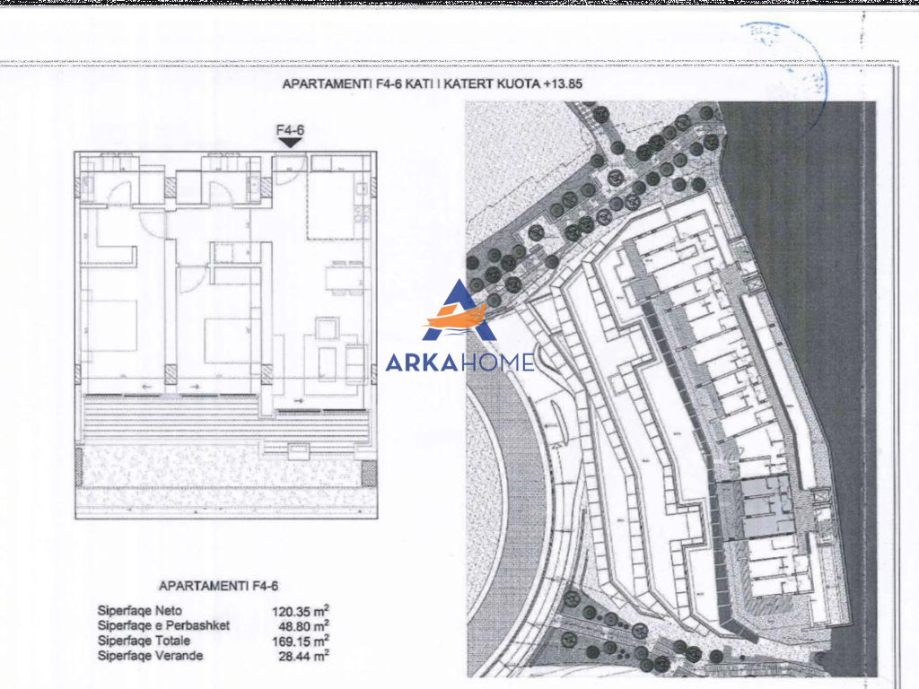 SHITET APARTAMENT 2+1+VERANDE "GREEN COAST, PALASE" 554.114 EURO